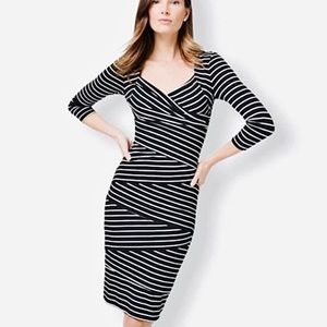 White House Black Market Slimmimg Stripped Sheath Dress